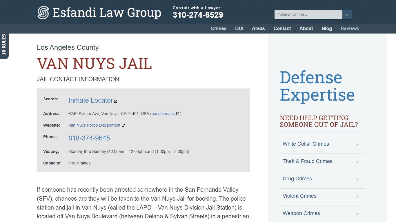 Van Nuys Jail Information - Los Angeles County | Inmate Locator
